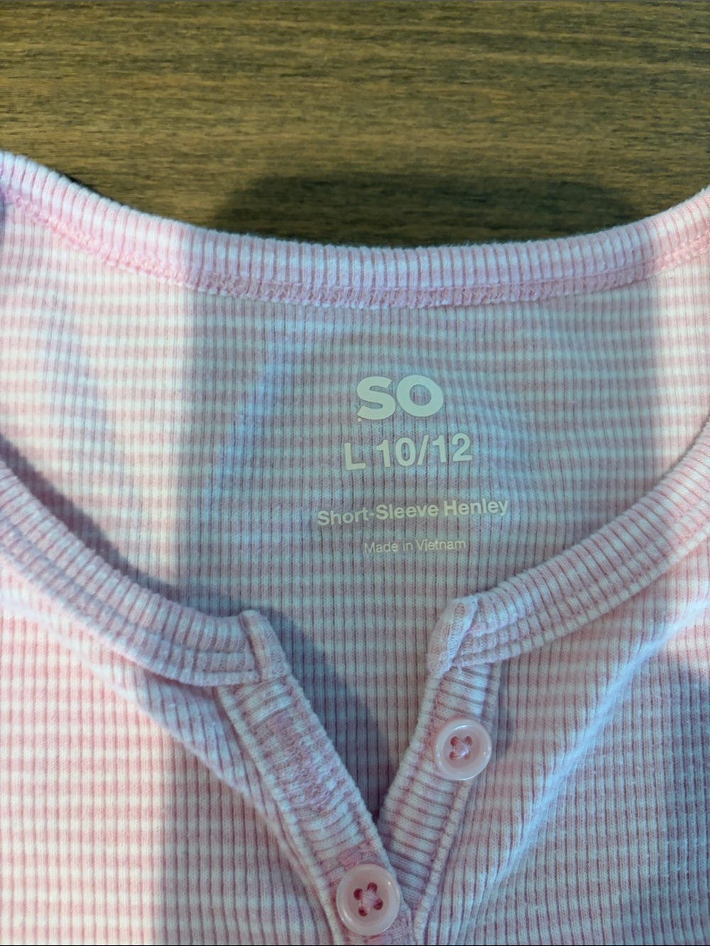 SO Light Pink Short-Sleeve Henley Tee - Picture 2 of 2